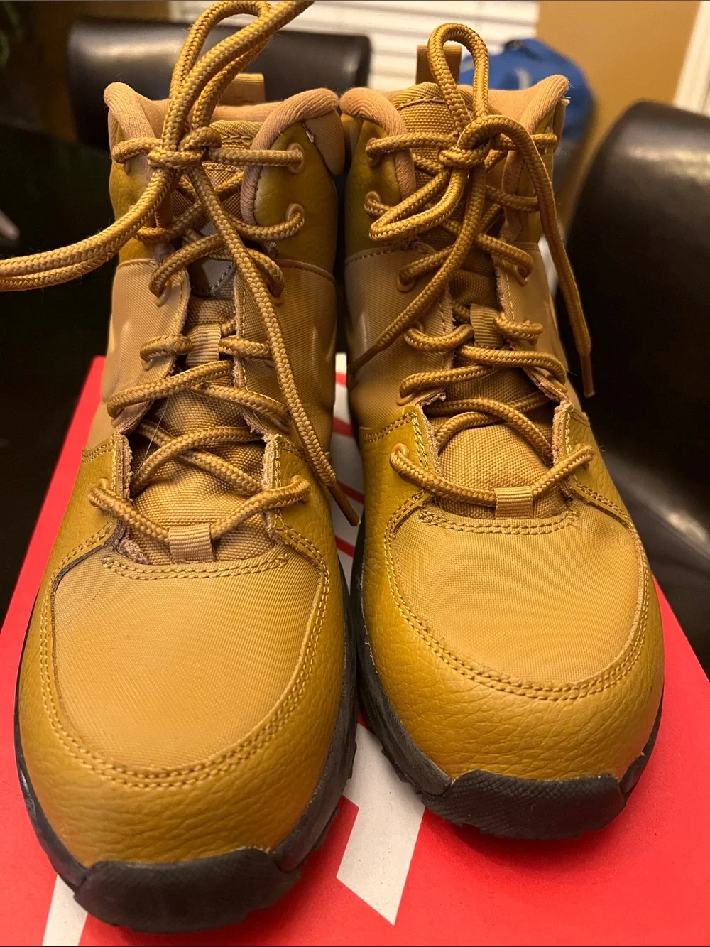 Nike Kids' Mustard Yellow High-Top Boots